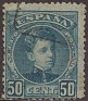 Spain 1901 Alfonso XIII 50 CTS Azul Edifil 252. 252u. Subida por susofe
